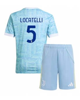 Juventus Manuel Locatelli #5 Maglia Gara Trasferta Repliche 2025-26 Bambino Maniche Corte